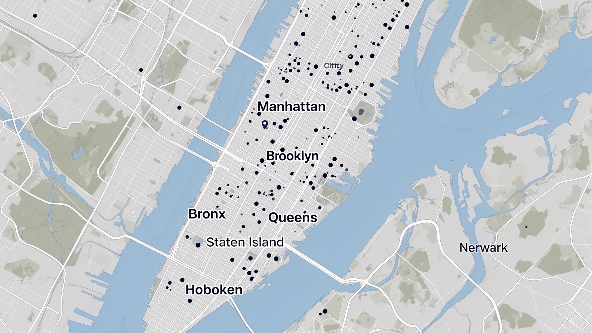 Interactive map preview of NYC and northern New Jersey